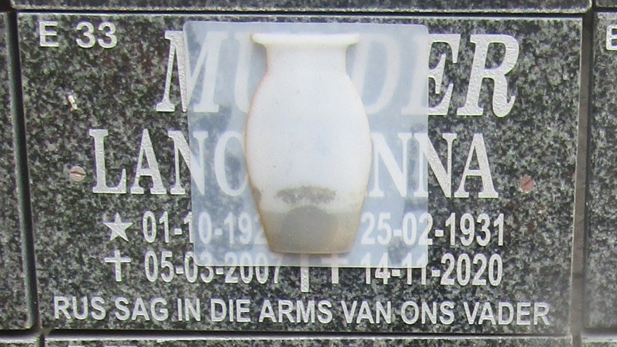 MULDER, Lance 1926-2007 &amp; ?nna 1931-2020