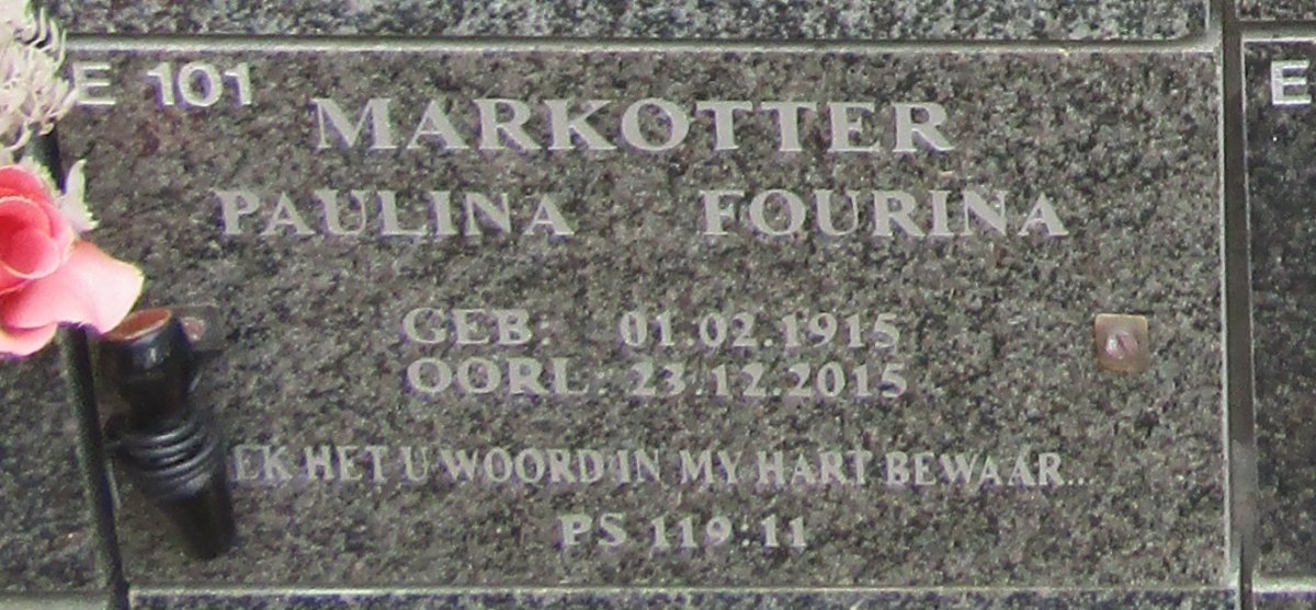 MARKOTTER Paulina Fourina 1915-2015