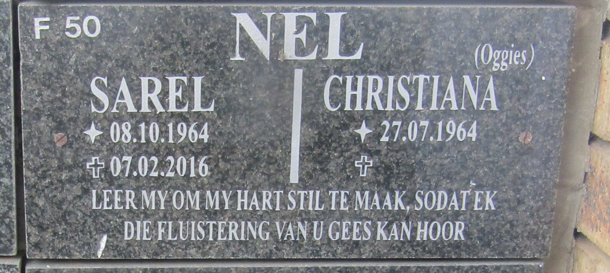 NEL Sarel 1964-2016 &amp; Christiana 1964-