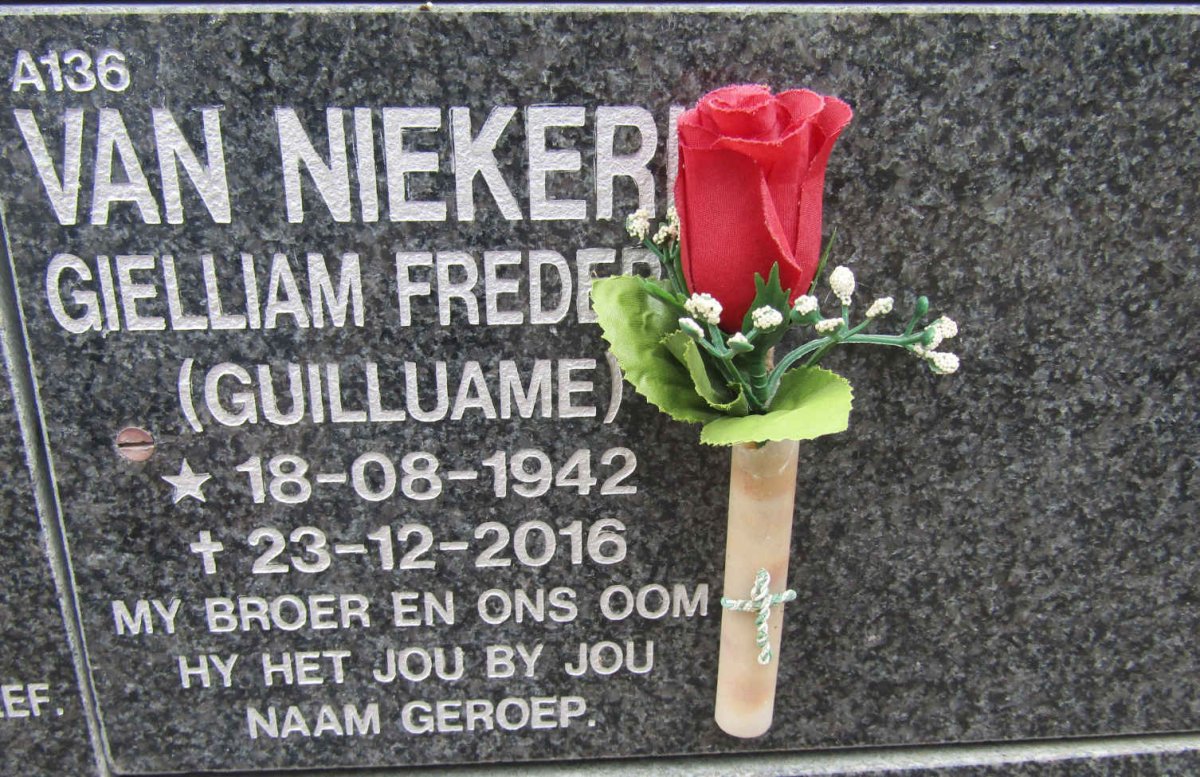 NIEKERK Gielliam Frederi?, van 1942-2016