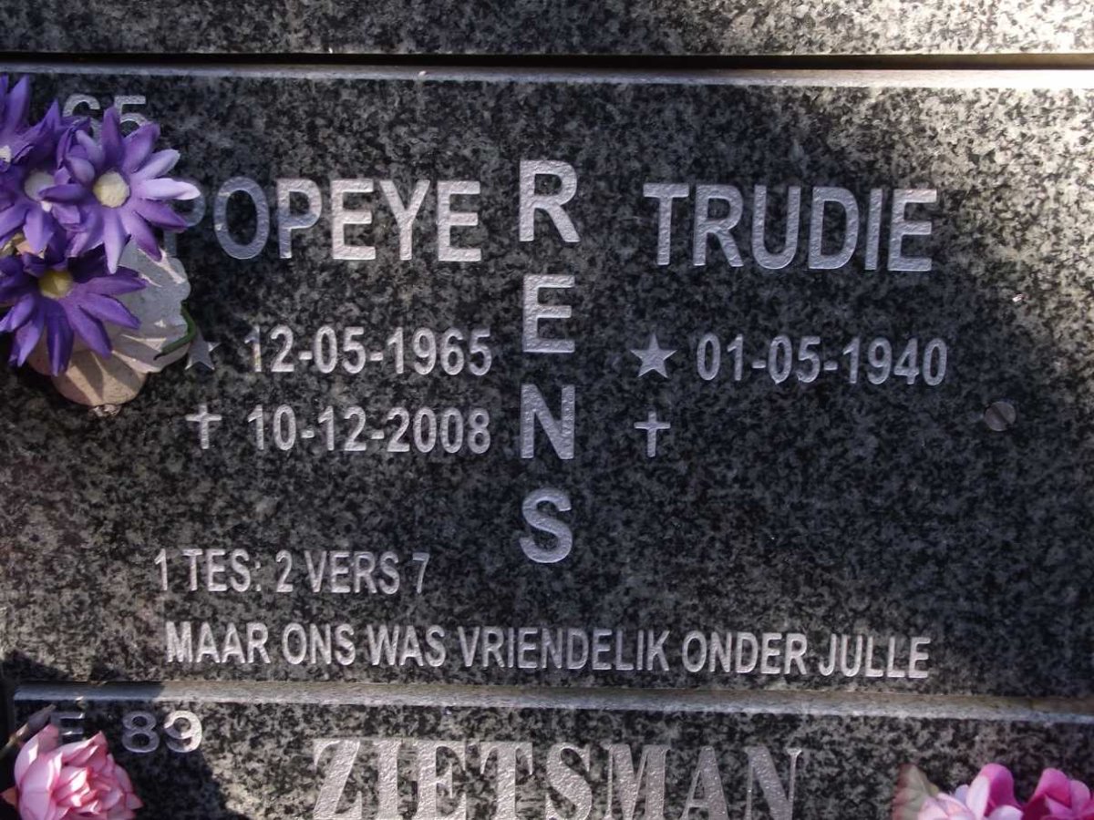 RENS Popeye 1965-2008 &amp; Trudie 1940-