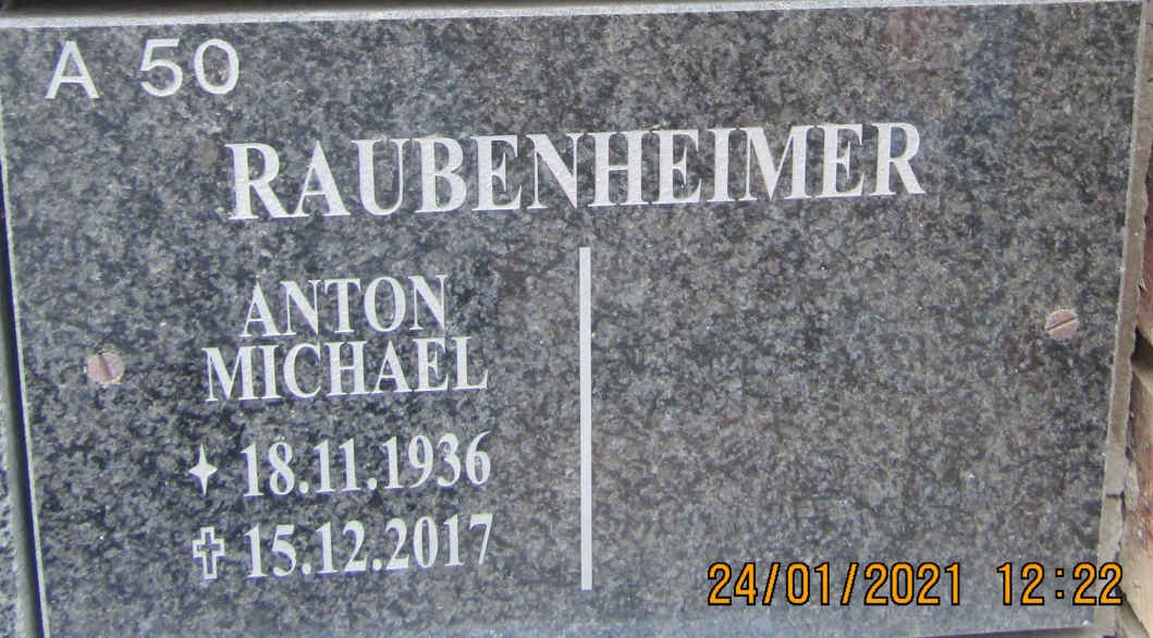 RAUBENHEIMER Anton Michael 1936-2017