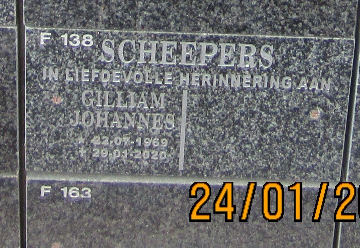 SCHEEPERS Gilliam Johannes 1969-2020