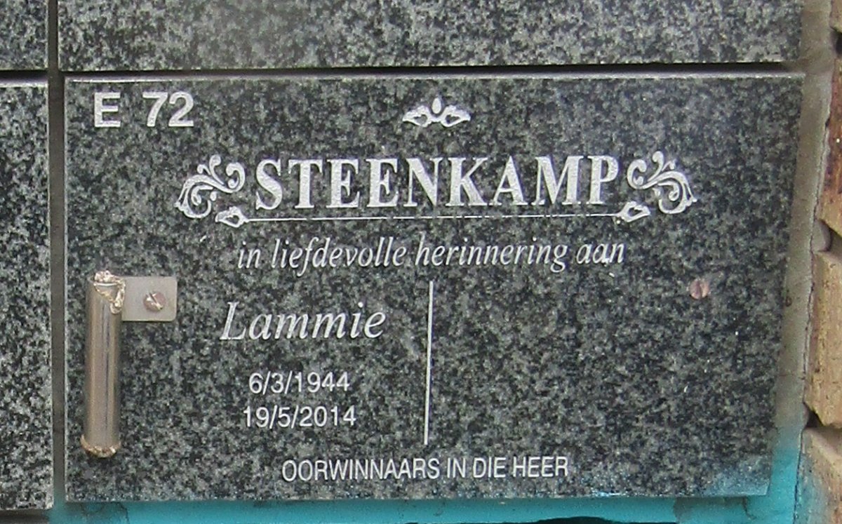 STEENKAMP Lammie 1944-2014