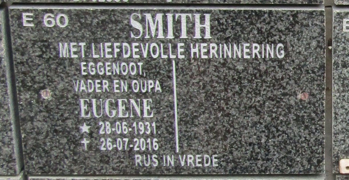SMITH Eugene 1931-2016
