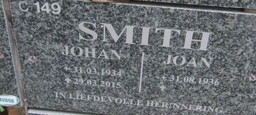 SMITH Johan 1934-2015 &amp; Joan 1936-