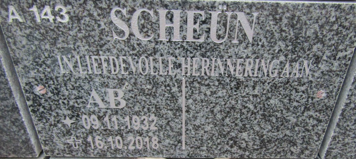 SCHEUN A.B. 1932-2018