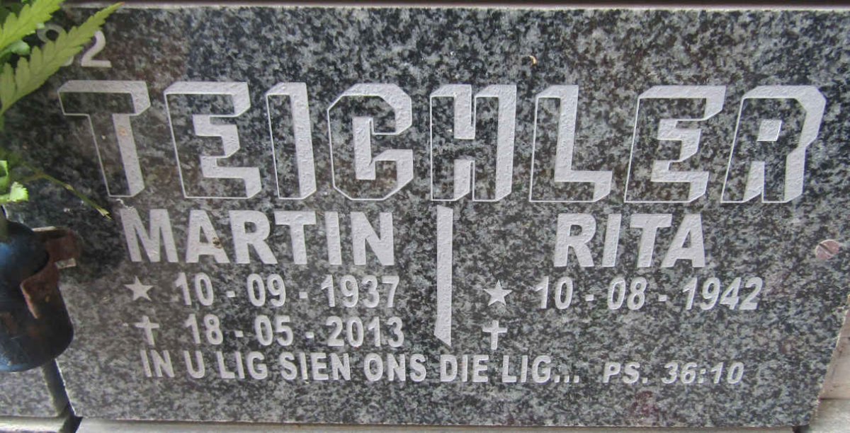 TEICHLER Martin 1937-2013 &amp; Rita 1942-