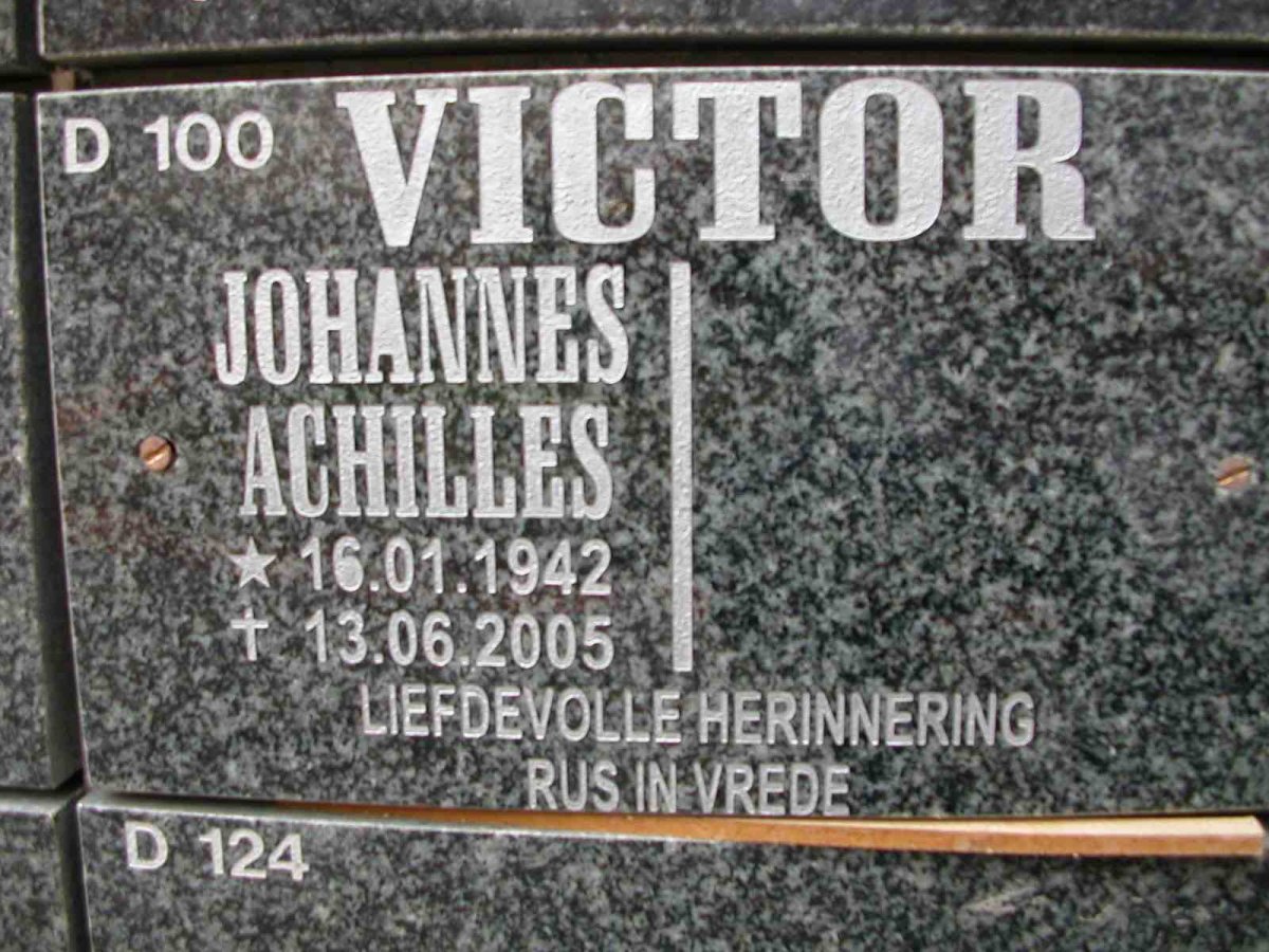 VICTOR Johannes Achilles 1942-2005