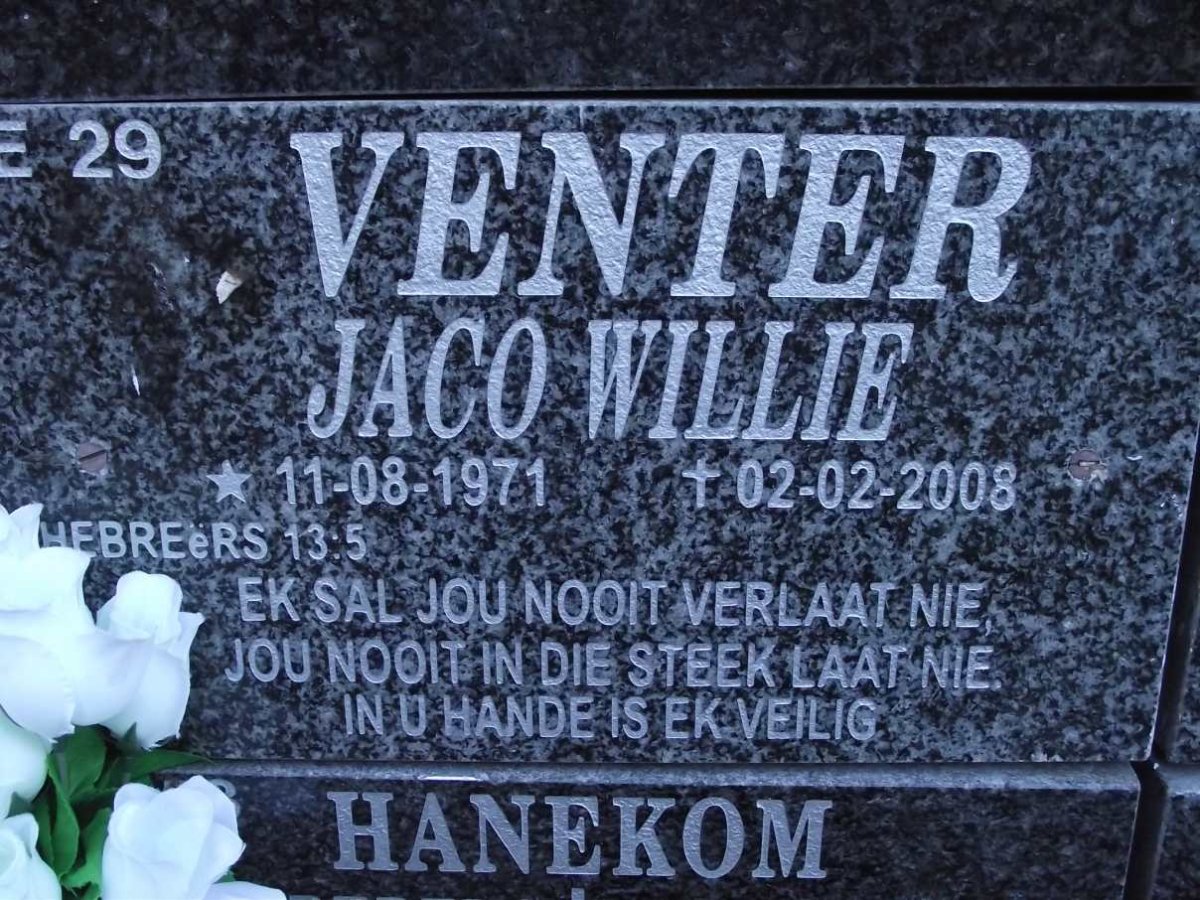 VENTER Jaco Eillie 1971-2008