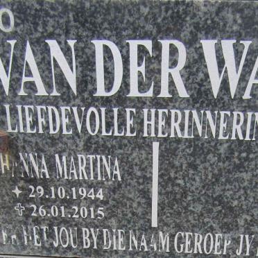 WATT Johanna Martina, van der 1944-2015
