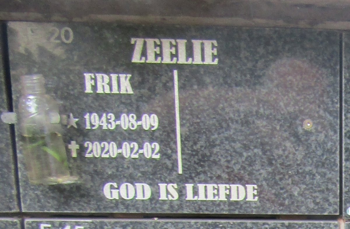 ZEELIE Frik 1943-2020
