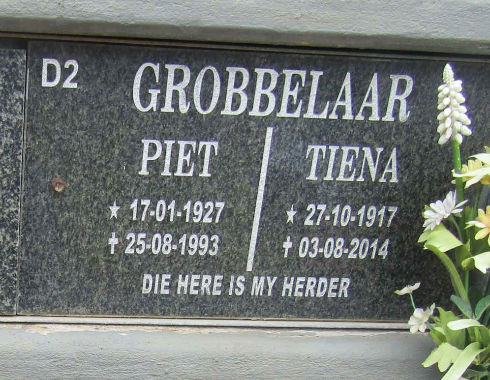 GROBBELAAR Piet 1927-1993 &amp; Tiena 1917-2014