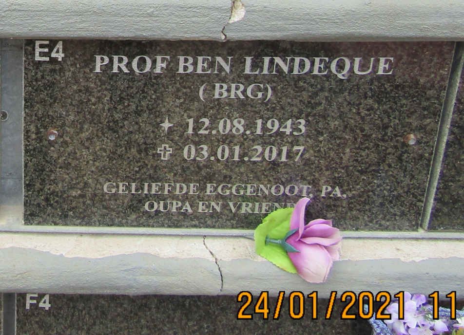 LINDEQUE B.R.G. 1943-2017