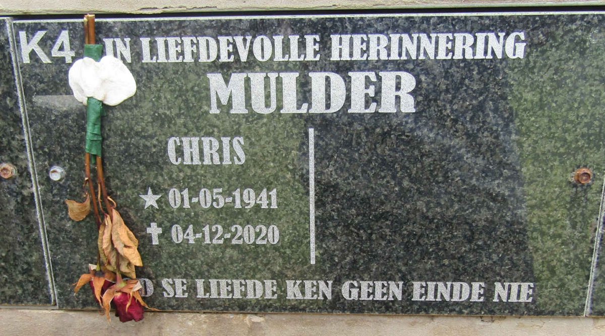 MULDER Chris 1941-2020