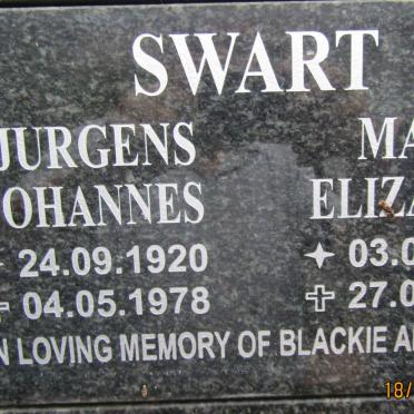 SWART Jurgens Johannes 1920-1978 & Maria Elizabeth 1930-2024