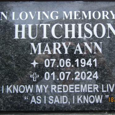 HUTCHISON Mary Ann 1941-2024