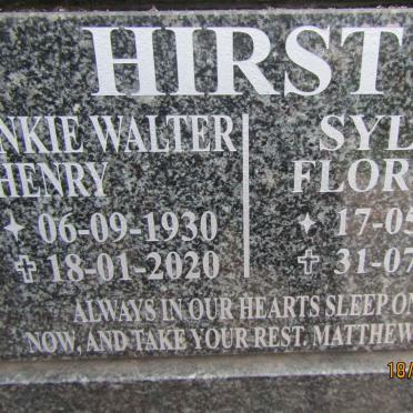 HIRST Inkie Walter Henry 1930-2020 & Sylvia Florence 1933-2021