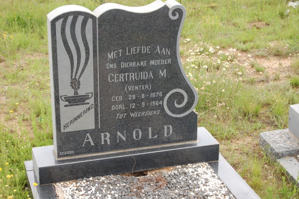 ARNOLD Gertruida M. nee VENTER 1876-1964