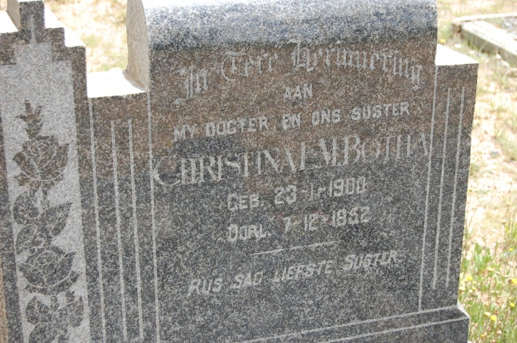 BOTHA Christina E.M. 1900-1952
