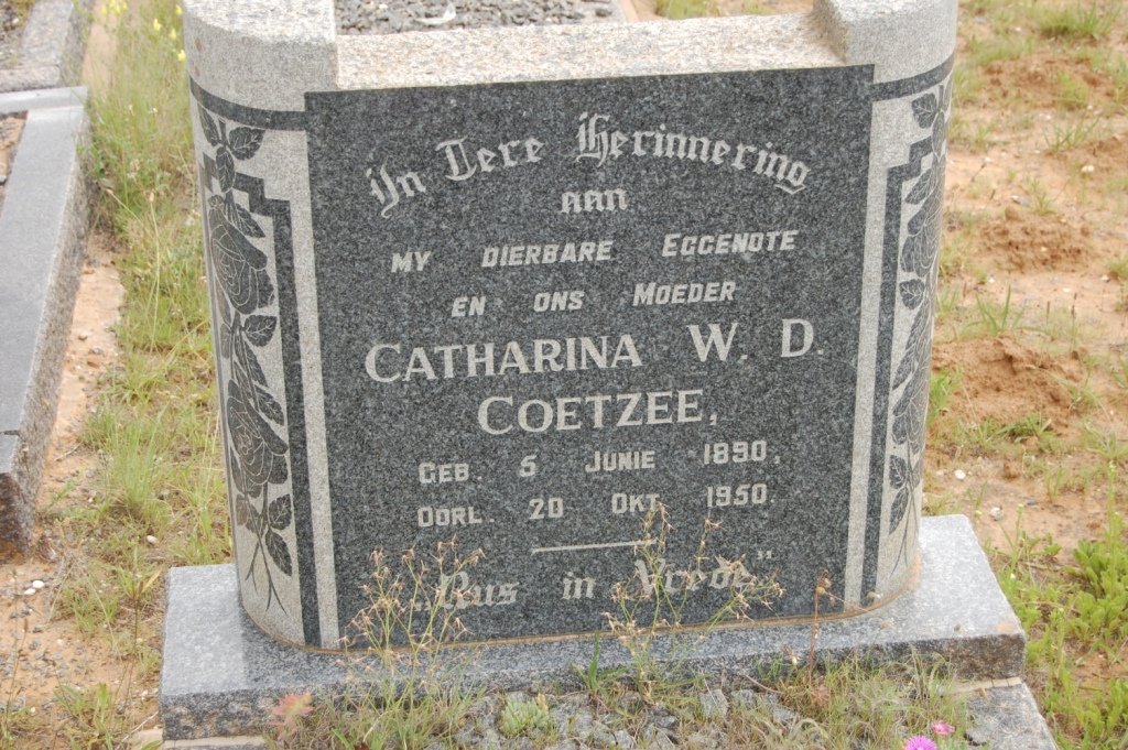 COETZEE Catharina W.D 1890-1950