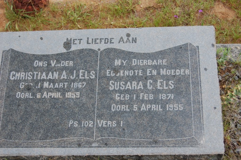 ELS Christiaan A.J. 1867-1959 &amp; Susara C. 1871-1955