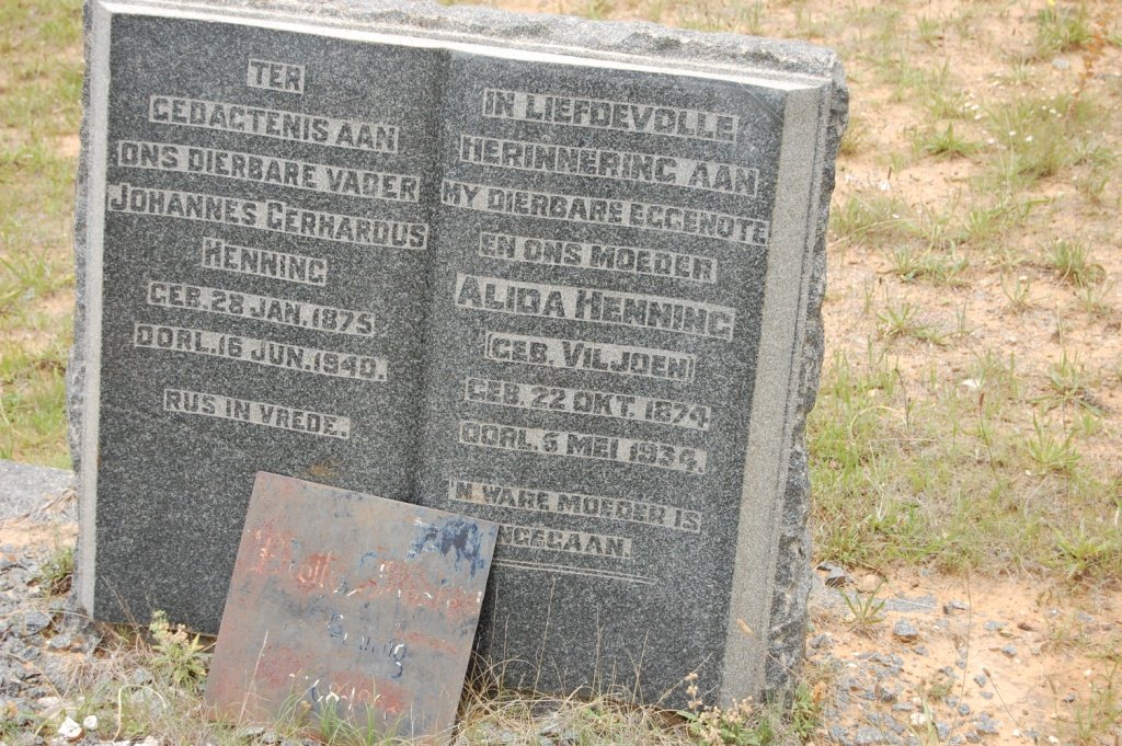 HENNING Johannes Gerhardus 1875-1940 &amp; Alida   VILJOEN 184-1934