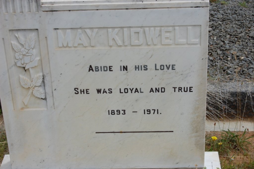 KIDWELL May 1893-1971