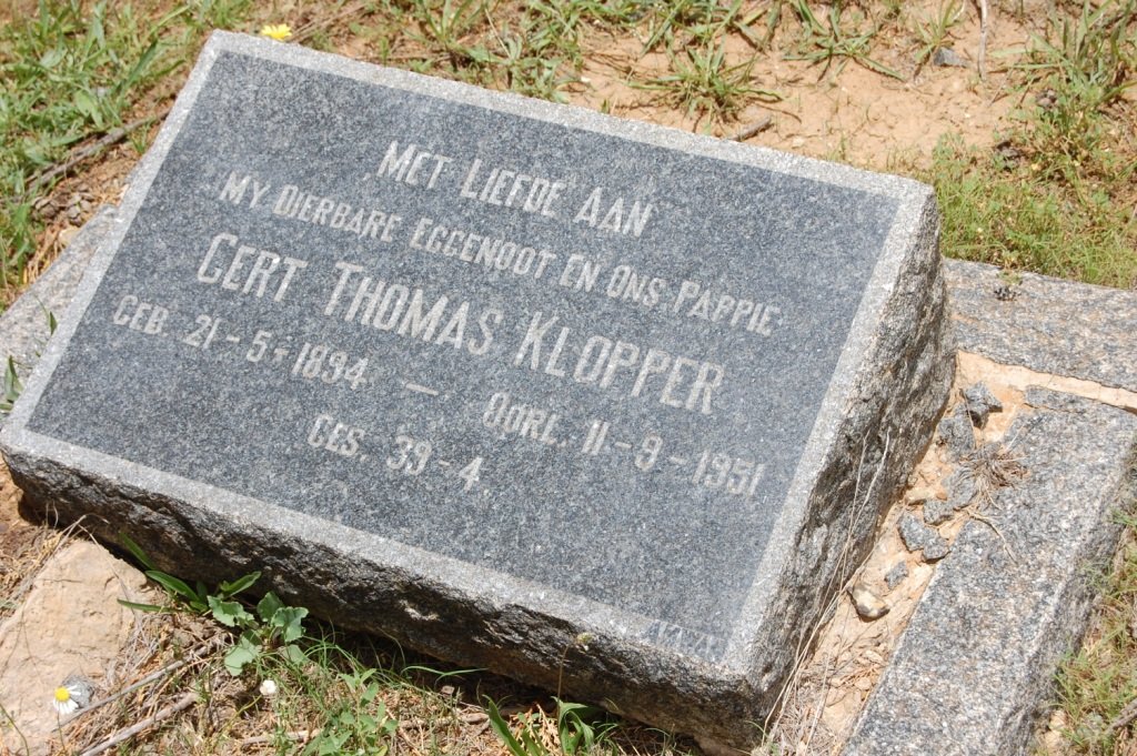 KLOPPER Gert Thomas 1894-1951