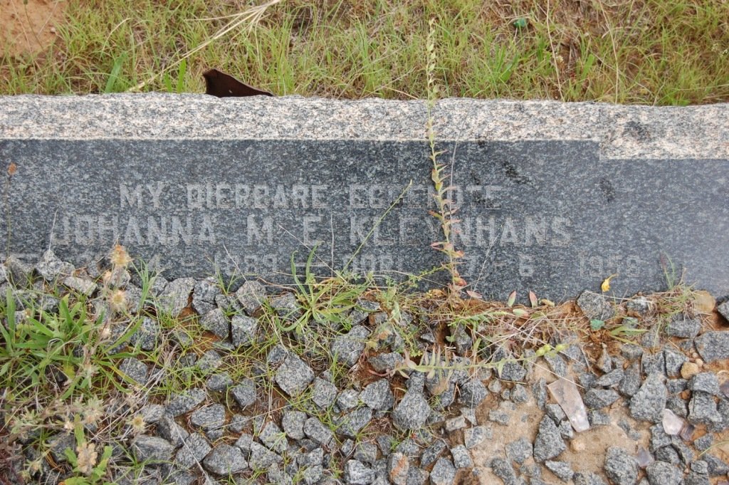 KLEYNHANS Johanna M.E. 1889-1958