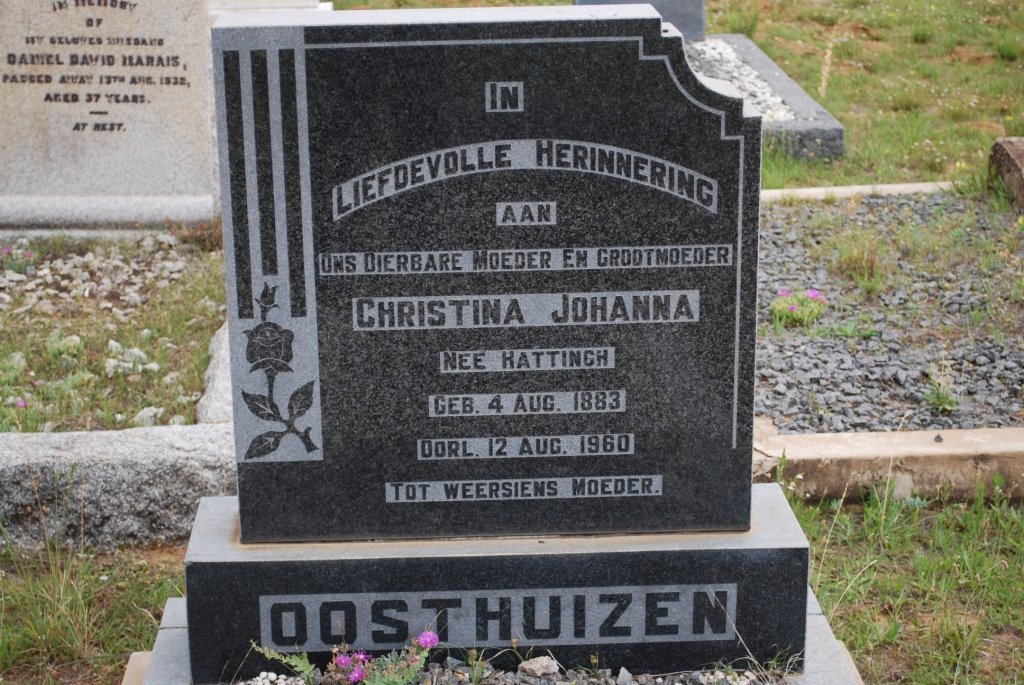 OOSTHUIZEN Christina Johanna nee HATTINGH 1883-1960