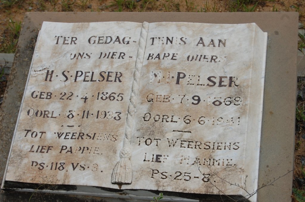 PELSER  H.S. 1865-1933 &amp; M.I. 1869-1941
