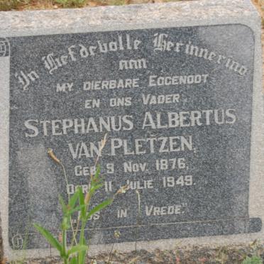 PLETZEN Stephanus Albertus, van 1876-1949
