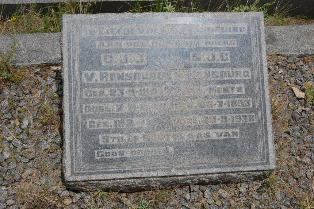 RENSBURG C.J.J., van 18?-???? &amp; S.J.C. MENTZ 1853-1938