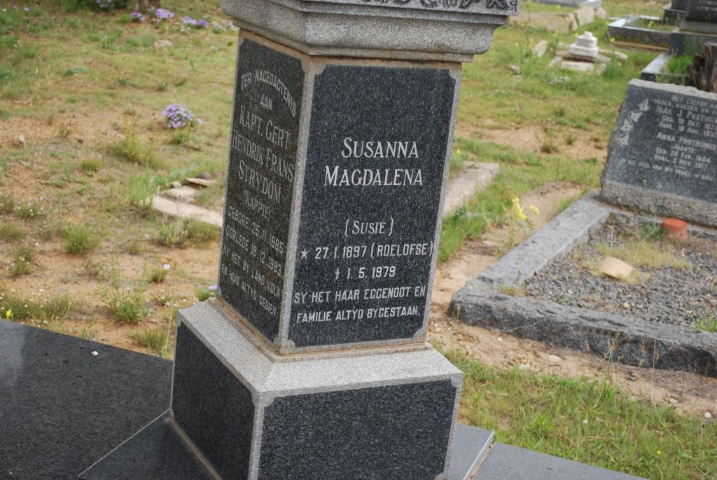 STRYDOM  Susanna Magdalena nee ROELOFSE 1897 -1979