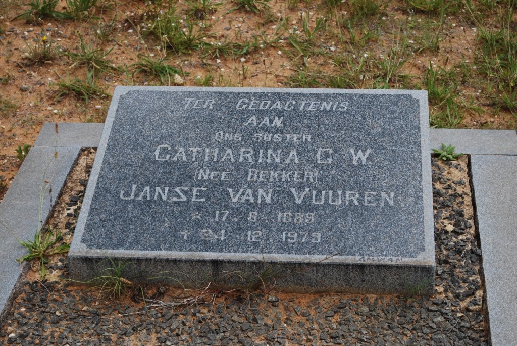 VUUREN Catharina G.W., Janse van nee BEKKER 1889-1979
