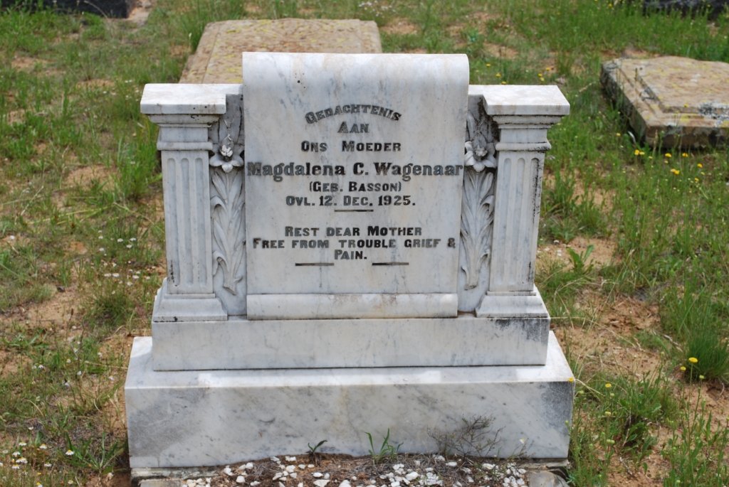 WAGENAAR Magdalena C. nee BASSON -1925