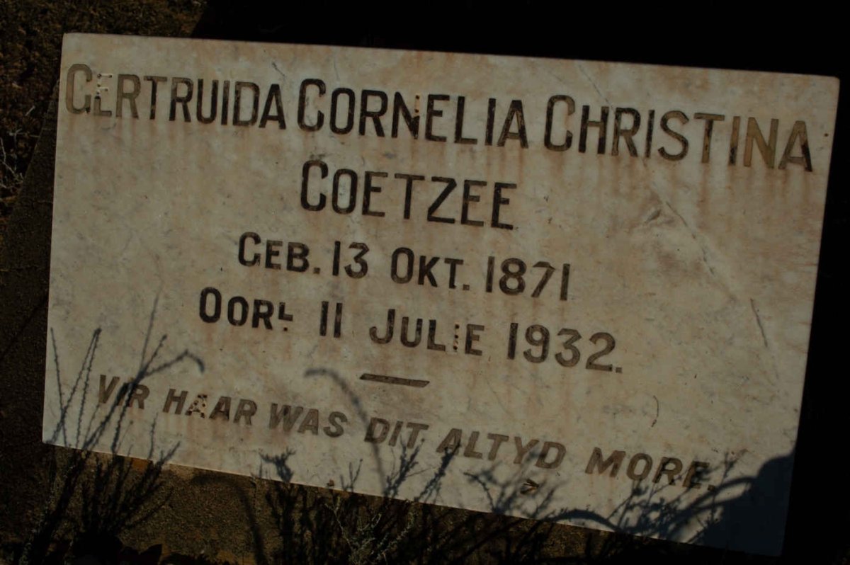 COETZEE Gertruida Cornelia Christina 1871-1932