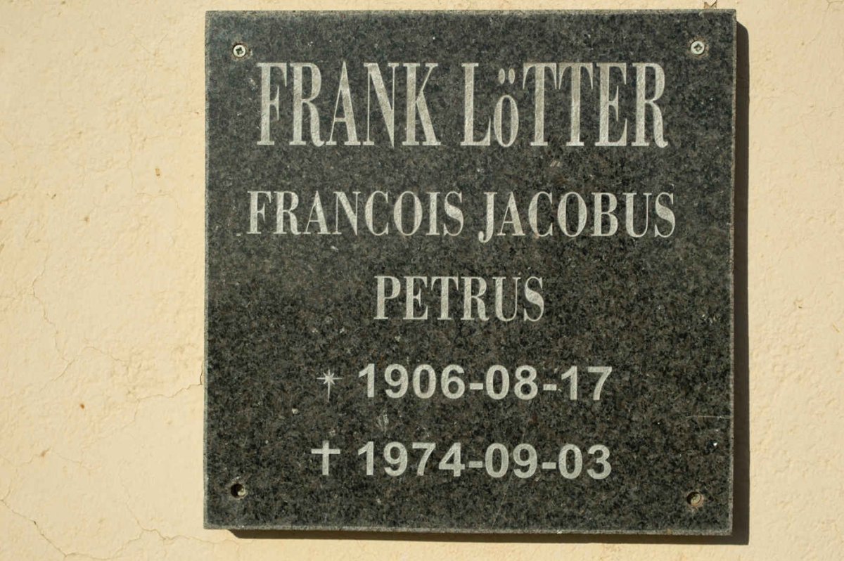 LOTTER Francois Jacobus Petrus 1906-1974