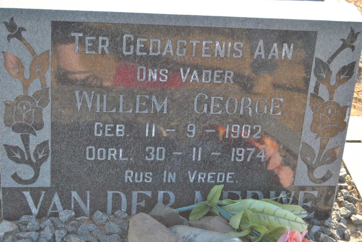 MERWE Willem George, van der 1902-1974