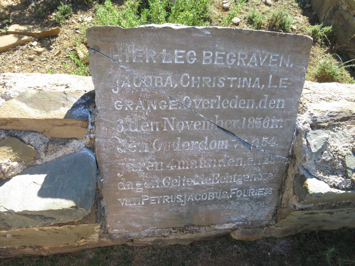 FOURIE Jacoba Christina nee LE GRANGE 1808-1856