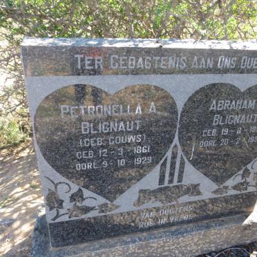 BLIGNAUT Abraham C. 1858-1956 & Petronella A. GOUWS 1861-1929