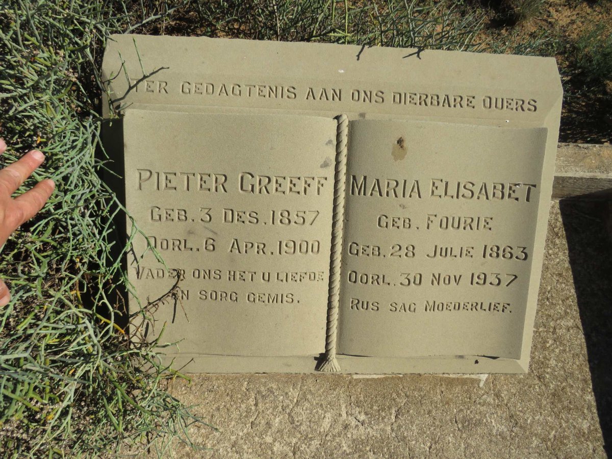 GREEFF Pieter 1857-1900 & Maria Elisabet FOURIE 1863-1937