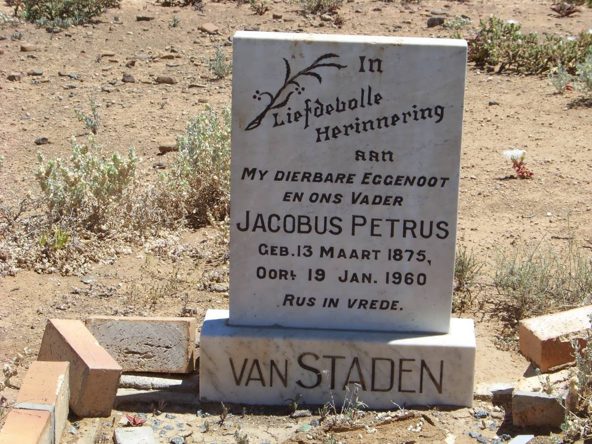 STADEN Jacobus Petrus, van 1875-1960