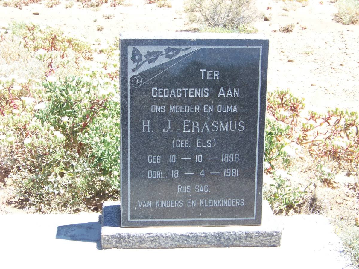 ERASMUS H.J. nee ELS 1896-1981