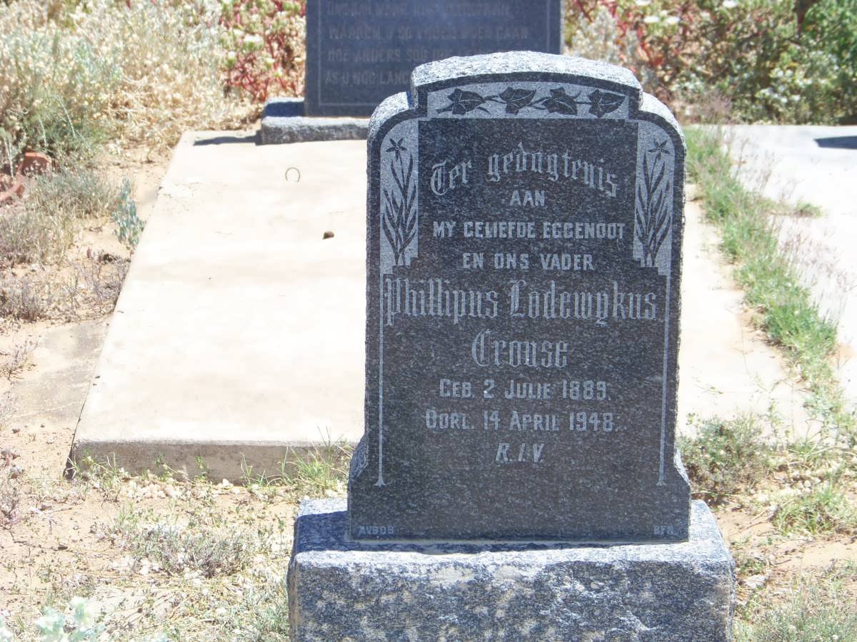 CROUSE Phillipus Lodewykus 1889-1948