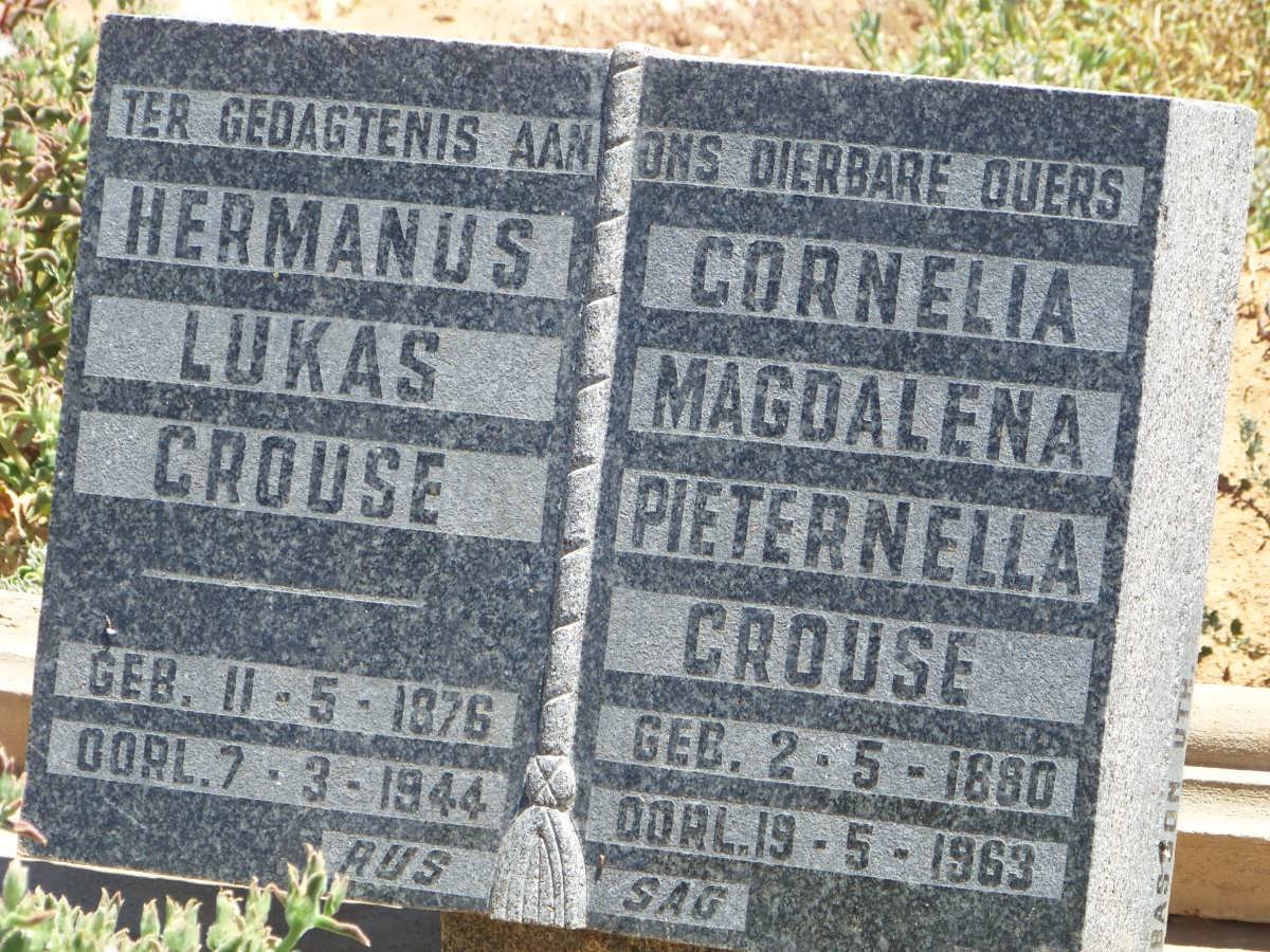 CROUSE Hermanus Lukas 1876-1944 &amp; Cornelia Magdalena Pieternella 1880-1963