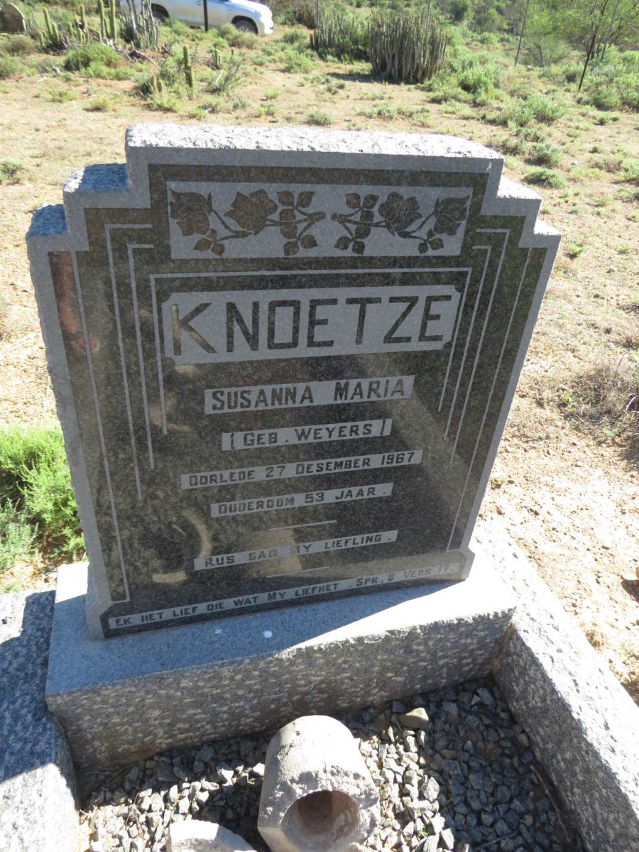 KNOETZE Susanna Maria nee WEYERS -1967