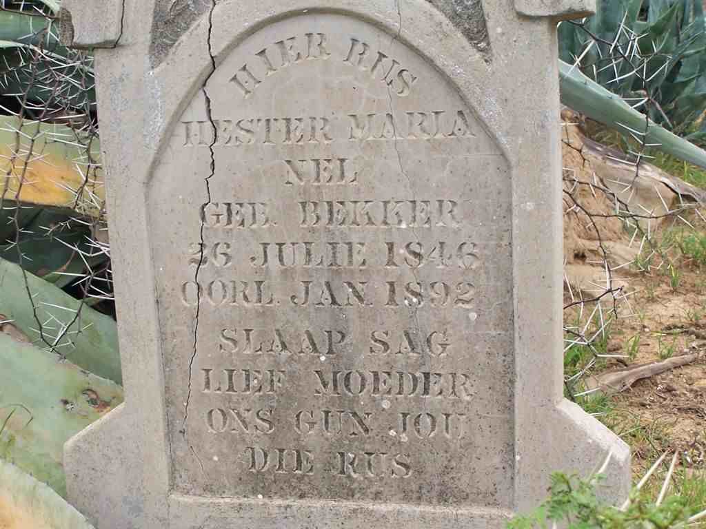 NEL Hester Maria nee BEKKER 1846-1892