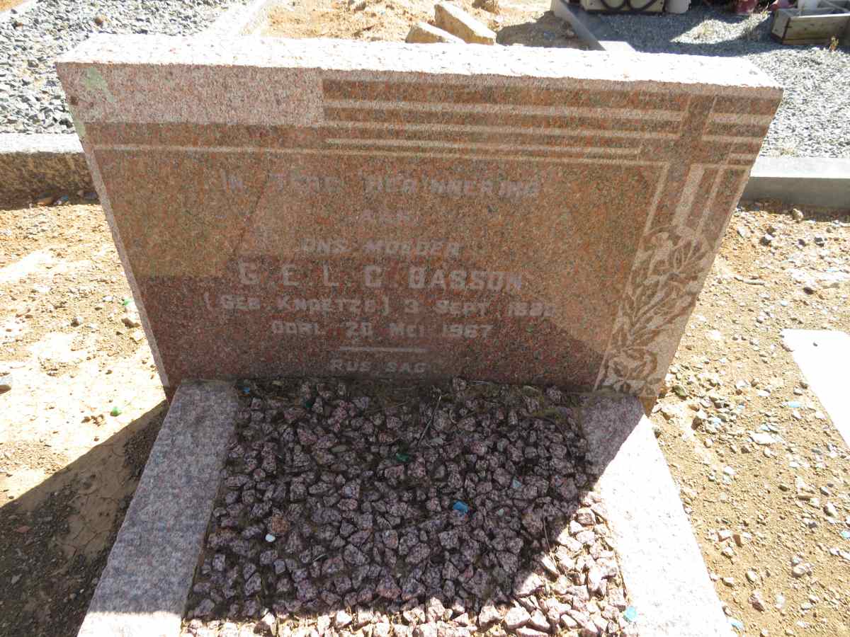 BASSON G.E.L.C. nee KNOETZE 18??-1967